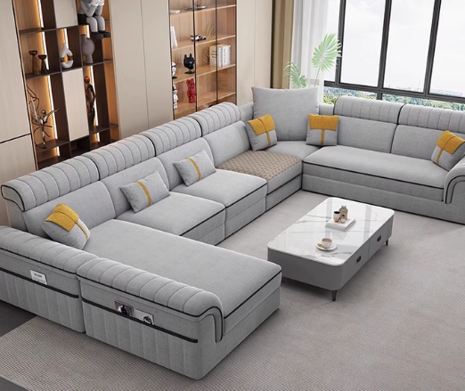 法式奶油风猫抓绒布艺客厅果冻沙发现代简约轻奢大小户型组合新款