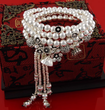 天然超级七手链云母片超七紫发晶三轮骨干水晶手链